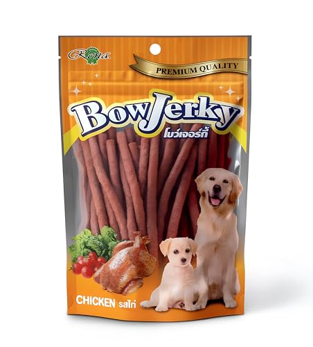 Image of Rena Bow Jerky Dog Treats Chicken Sticks 200g, High Protein Dog Treats for Training & Reward, Healthy Chewy Snacks for Puppies Adult & Senior Dogs, Soft & Digestible Pet Treats