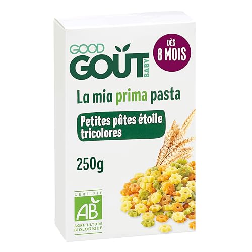 GOOD GOÛT - Petites Pâtes Étoiles Tricolores - Dès 8 Mois - Fondantes - Fabriquées En Italie - Cuisson 11 Min - 250g
