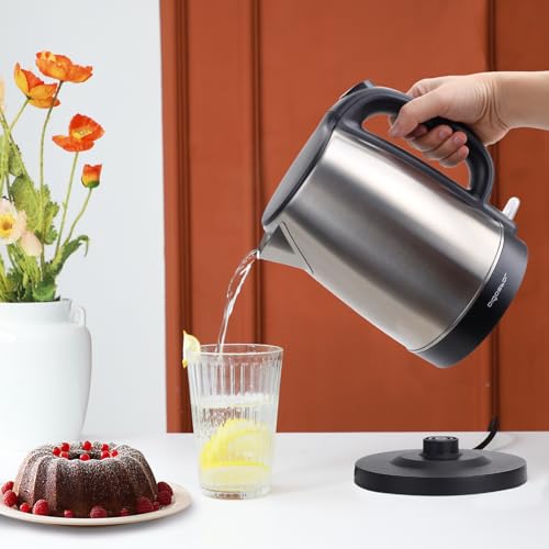 Aigostar Wasserkocher Queen 30CDZ Edelstahl 2200 Watt 1.7 Liter
