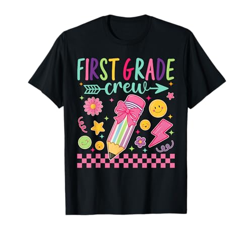 First Grade Crew Cute Back to School Girl Student Teacher T-Shirt