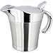 ANCLLO Gravy Boat Sauce en acier inoxydable pour saucière en acier inoxydable, pichet à sauce à double paroi isolée avec couvercle idéal pour la sauce, la crème anglaise, la crème, la sauce (450 ml)