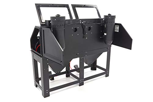 Foto von Profi Strahlkabine SBC 880 2x mit Absaugung - Schwarz - 2x 880L Sandstrahlgerät Sandstrahlkabine Sandstrahler Frontklappe Industriestrahler Sandstrahlkabinett sand blaster Arbeitsplatz (SBC 880 2x)
