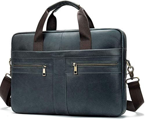 GHJL Echtem Leder Aktentasche Für Herren Männer 14 Zoll Laptoptasche Taschen Tasche Schulter Umhängetasche Business Aktentasche Reisetasche Aktenkoffer (Color : C, Size : 14inch) Cover