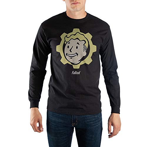 Bioworld Black Long Sleeve Fallout Vault Boy T-Shirt-Medium