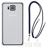 Shantime Samsung Galaxy Alpha G850F Case + Universal Mobile Phone Lanyards, Neck/Crossbody Soft Strap Silicone TPU Cover Bumper Shell for Samsung Galaxy Alfa (4.7”)