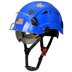 Blue Hard Hat With Double Safety Visor