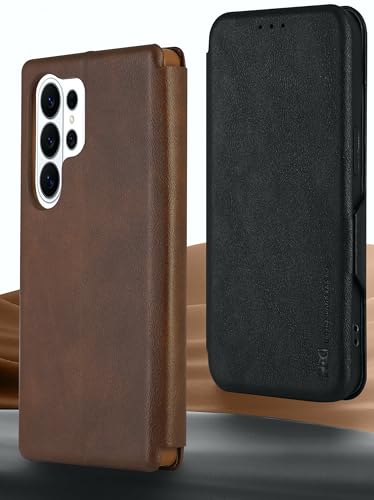 Image of BOUNCEBACK Vegan Leather Magnectic Closure Flip Flap Wallet Back Case Cover for Samsung Galaxy S26 Ultra - Black