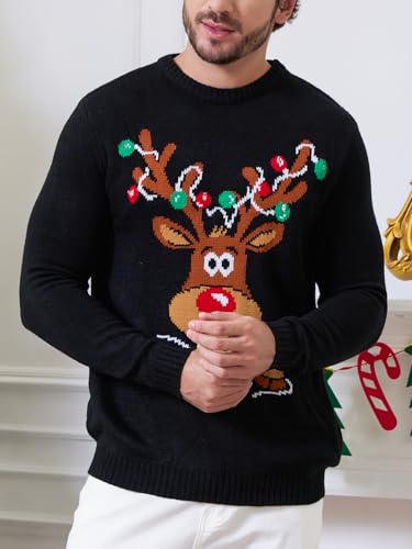 Ventelan Men'S Ugly Christmas Sweater Funny Santa Xmas Crew Neck Sweaters 4 Ventelan Men’S Ugly Christmas Sweater Funny Santa Xmas Crew Neck Sweaters