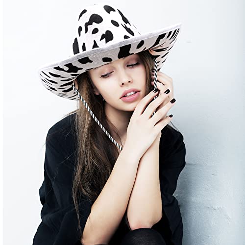 Sgbetter 8 Pack Cow Print Cowboy Hat Black And White Cow Pattern Western Cowgirl Hats For Cowboy Theme Party Halloween Cosplay Dress Up Costume Accessories thumb #4