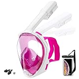 Foldable Full face Snorkeling mask with New Safety Breathing System, 180-degree Panoramic View,...