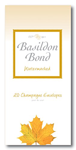 Basildon Bond Luxury Peel and Seal Envelopes 20 Pack for P4TO Writing Pad - Champagne, Size 89 x 187mm