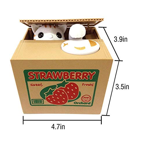 Toy Banks Hmil-U Automatic Cat Stealing Coins Birthday&Christmas Gifts For Kids (Strawberry-Cat) #TOP4