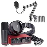 Scarlett Solo Studio 4th Gen USB Audio Interface Bundle with StreamEye Boom Arm Mic Stand Desktop Mount, Detachable Clip, Professional Grade XLR Cable, Microphone Pop Filter and Cable Ties