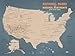 Best Maps Ever US National Parks & Monuments Map 18x24 Poster (Tan & Slate Blue)