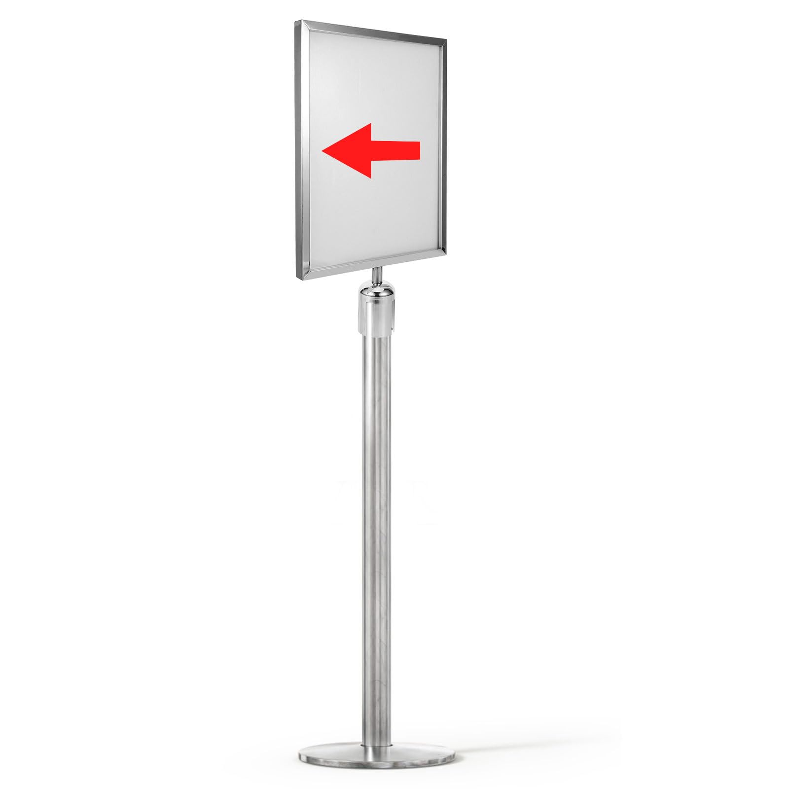UKCOCO Support de Panneau de Signalisation Facile à Installer Porte-panneaux A3 pour Poteau en Acier Inoxydable Argenté et Résistant la Déformation pour Aéroport et Stations