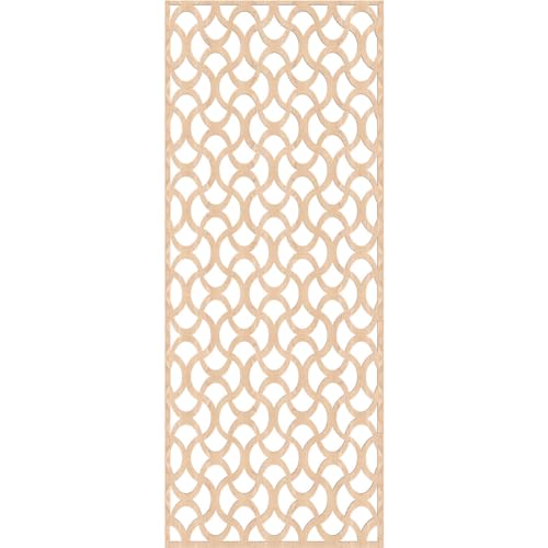 Image of 27 3 /8 inchW x 69 3 /8 inchH x 1 /4 inchT Resort Decorative Fretwork Wood Wall Panels, Red Oak