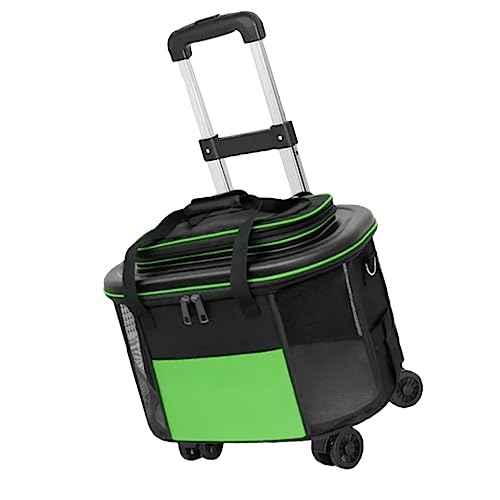 Transporteur pour chat rigide robuste vert avec roues multidirectionnelles - 5