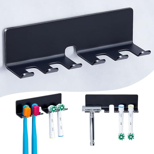 GGQ Porte-Brosse à Dents électrique Mural, Porte-Brosse à Dents sans percer pour Salle de Bain Support de Brosse à Dents Autocollant Porte-tête de Brosse à Dents...