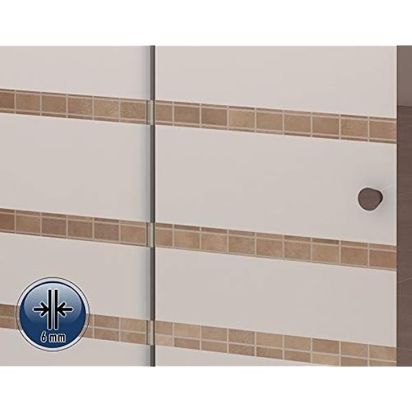 Mampara Frontal Para Bañera Modelo MICHIGAN. Una Hoja Fija Mas Dos Hojas Correderas, Ancho de 160 cm, Cristal 6 mm Decorado Serigrafía, Perfil Aluminio Cromado