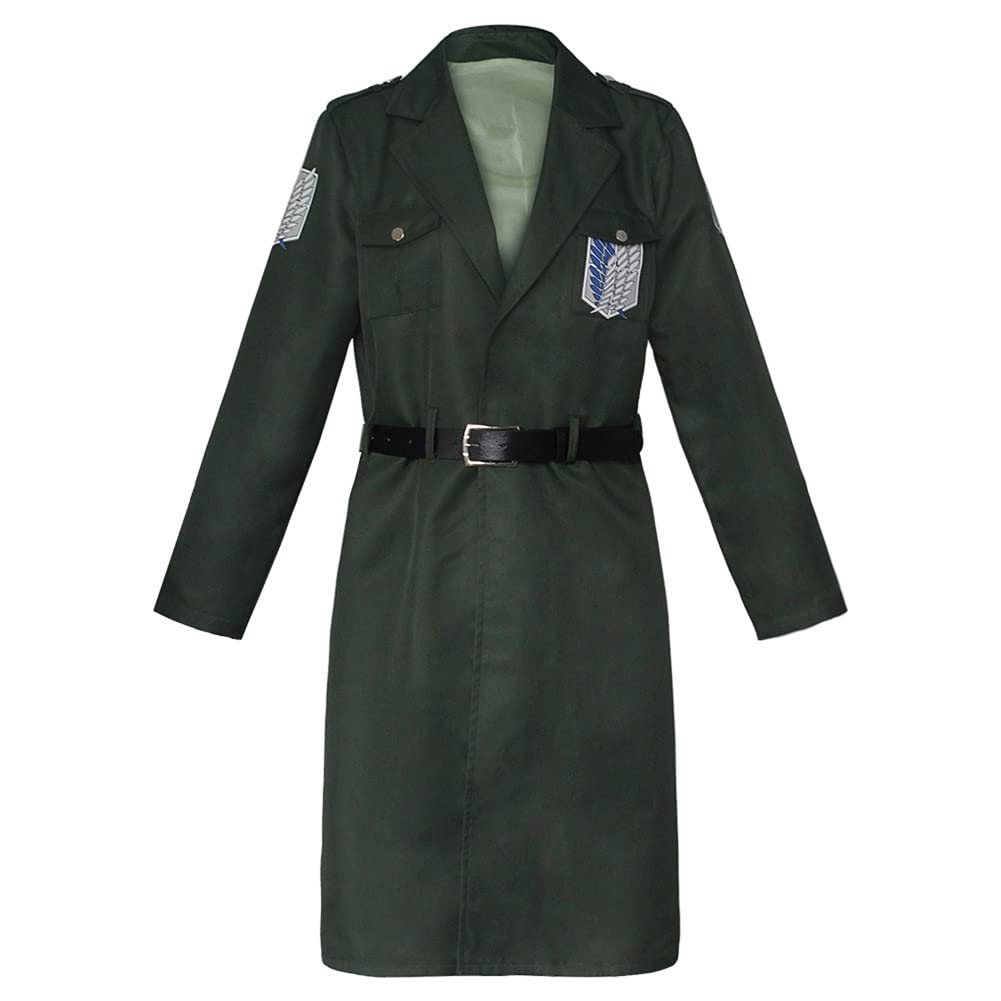 Attack on Titan Cosplay Season 4 Army Long Trench Coat Uniform Green Coat Investigation Corps