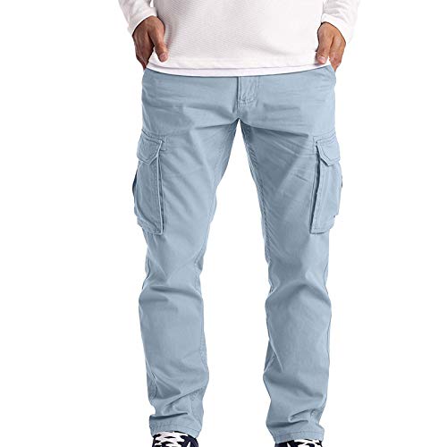 Zainafacai Men's Tactical Pants, Water Repellent Ripstop Cargo Pants with Pockets Outdoor Lightweight Hiking Work Pants Blue