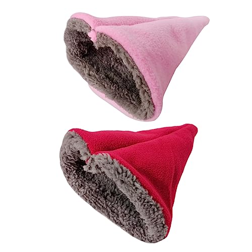 Mikikit 2Pcs Triangle Cotton Nest Bed for Pets Warm Hamster House Random Colors Adorable Design Soft and Comfortable for Hamsters Guinea Pigs Rabbits and Ferrets