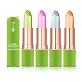 4 Colours Organic Aloe Vera Moisturizing Crystal Jelly Lipsticks, Dulele Magic Temperature Colour Changing Long Lasting Lip Balm Set (EEE) - Image 7
