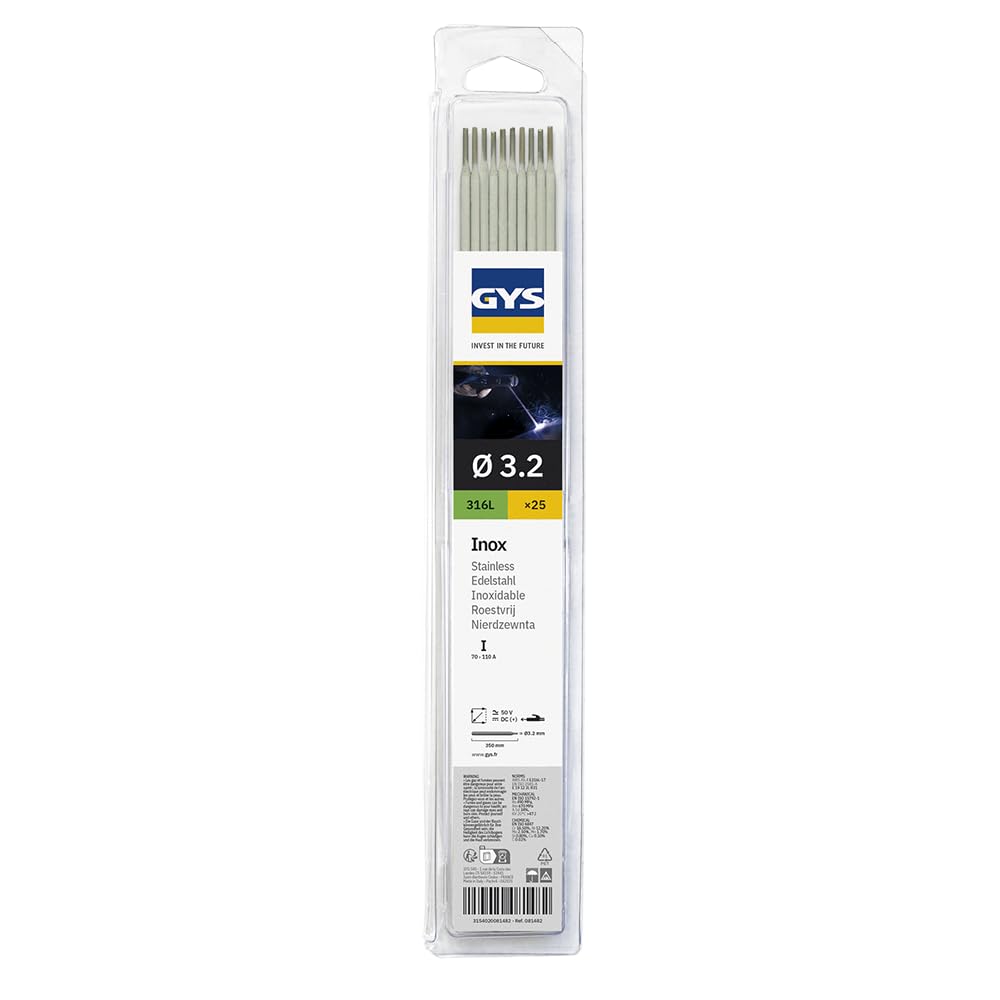 GYS - 081482 - GYS Stainless Steel 316L Welding Electrode - Ø3.2 (25 Pack)