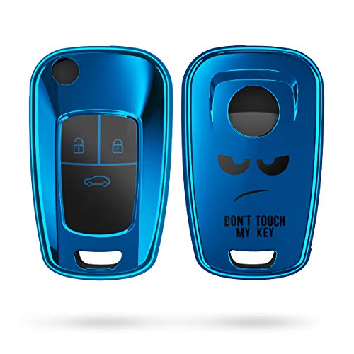 kwmobile Funda Compatible con Opel Llave de Coche Plegable de 3 Botones - Carcasa Protectora Suave de Silicona - Case para Mando - Don't Touch my...