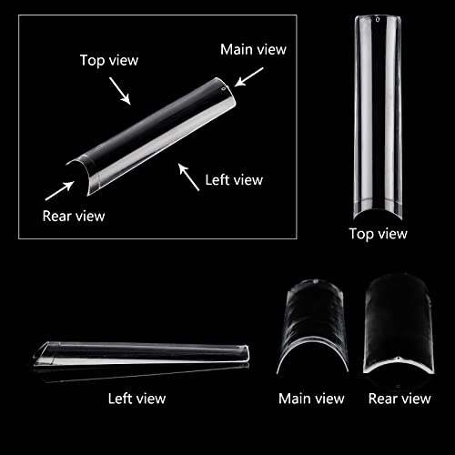 504 Pezzi Punte per Unghie con Curva a C XXL Extra...