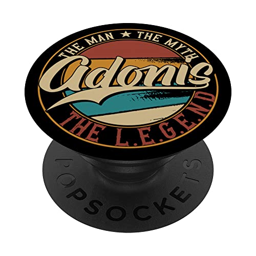 Adonis The man the myth the legend PopSockets Swappable PopGrip, Black