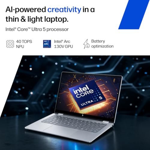 Image of HP Omnibook (Previously Envy) X Flip OLED Intel Core Ultra 5 226V, 40 Tops (16GB LPDDR5x, 1TB SSD) 3K,120hz, 14'' /35.6cm, 2-in-1, Win11, M365* Office24, Silver, 1.38kg, fm0099TU AI Laptop