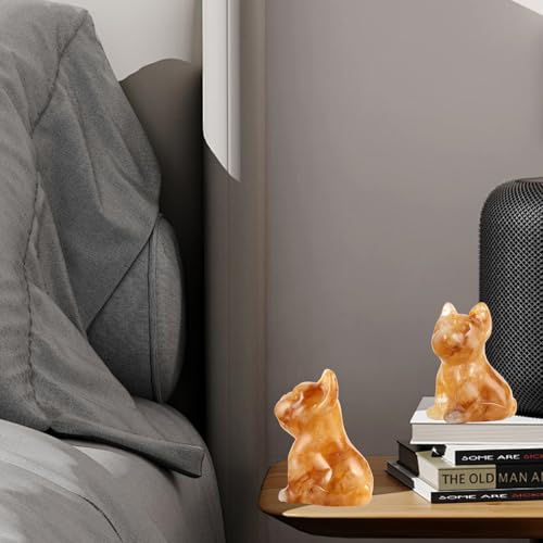Estatua Bulldog Francés de Cristal Natural 2 Pulgadas miniatura 4