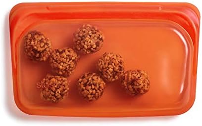 Stasher Platynowy silikonowy worek do przechowywania żywności wielokrotnego użytku, lawendowy (snack) | redukcja jednorazowego plastiku | gotowanie, przechowywanie, sous video lub zamrażanie |