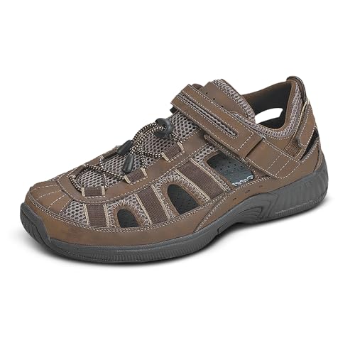 Orthofeet Brown Leather Clearwater Sandals