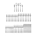 Cambridge Silversmiths Jude Mirror 45 Piece Flatware Set, Service for Eight, silver