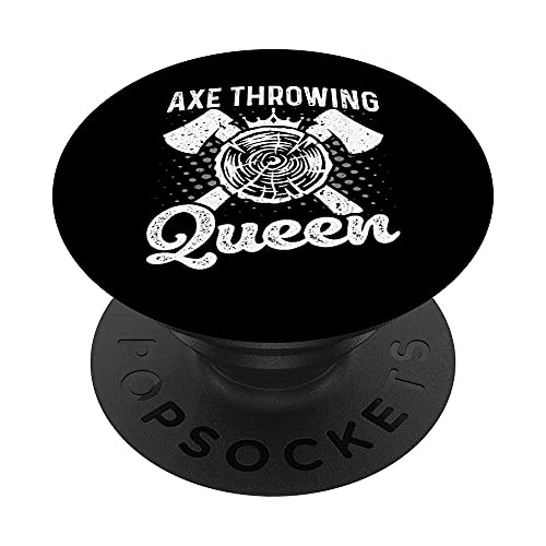 Funny Ladies Woman Axe Thrower - Axe Throwing Queen PopSockets PopGrip Intercambiable