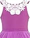 Sunny Fashion Girls Purple Dress Sleeveless with White Floral Lace Wedding Party Dress Size 7