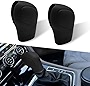 zvsay 2 PCS Car Silicone Gear Shifter Cover, Comfortable Handle Handbrake Shifter Cover, Universal Personalized Decoration Accessories in Car, Compatible with Most Models (Black)