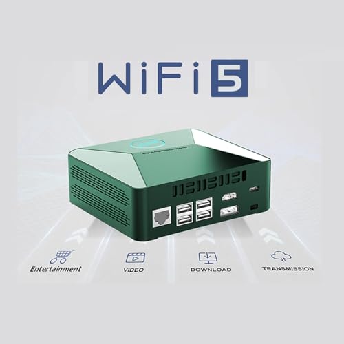 Image of Mini PC, Mini Computer with Celeron N4500 4GB DDR4 128GB M.2 SSD, Mini Desktop Computer with Fan, 4K UHD Triple Display /Dual DDR4 /Dual SSD /BT /Wifi /RJ45 /DP /Type C