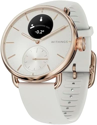 （16:30時点） Withings ScanWatch Vitals 38mm ハイブリッドスマートウォッチ ホワイト 最大30日稼働 フランスデザイン 皮膚温度 運動を自動記録 スマホ通知 フィットネスレベル 血中酸素 就寝中の呼吸の乱れ 心拍変動 ヨーロッパ準拠のプライバシー保護 iOS&Android対応