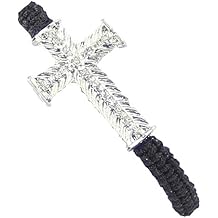 Youngs Victoria Leland Designs Braided Fabric and Cross Bracelet, 8"