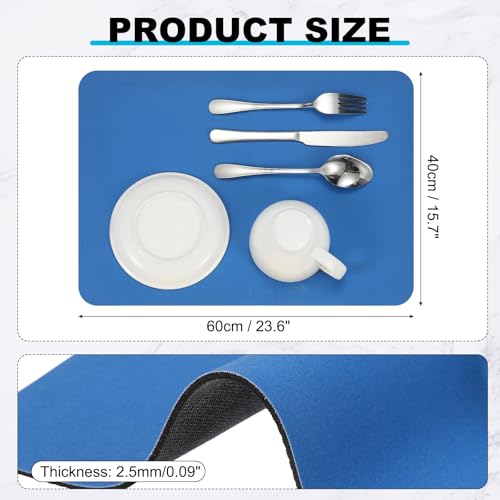 Grand set de table de cuisine 60x40 cm bleu isolant et antidérapant - 2