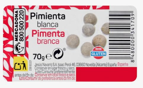 Pepe bianco macinato, 70 g, confezione da 3