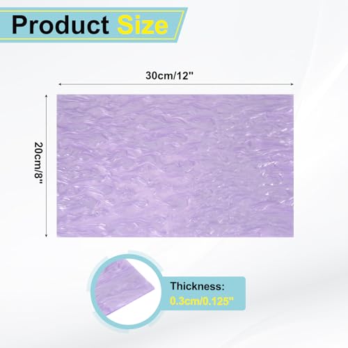 Image of MECCANIXITY 1 Pcs Glitter Pearl Acrylic Sheet,12 inch x 8 inch x 1 /8 inch Pearlescent Cast Pmma Plastic Sheets Extruded Translucent Blanks for DIY Art Crafting Laser Cutting & Engraving,Purple
