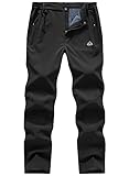 Gopune Men's Snow Ski Outdoor Waterproof Windproof Fleece Hiking PantsBlack,34