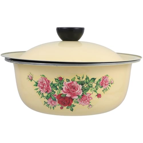 Tazón Vintage de Esmalte 800ml con Tapa Multicolor