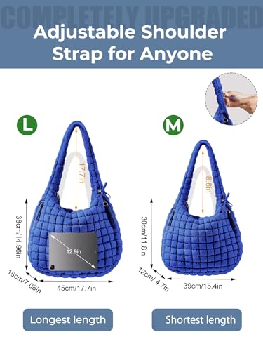 Image of Puffer Quilted Tote Bag for Women Nylon Crossbody Bags Puffy Purse Hobo Large Shoulder Bag Trendy