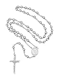 FaithHeart Rosary Beads Catholic St Michael Rosary Necklace for Men, Mens Stainless Steel Cross Crucifix Pendant Charms Baptist Accessories