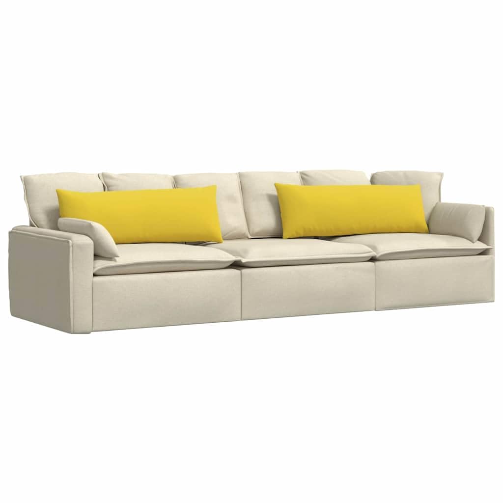 Coussins de canapé 2 pcs jaune clair 120x40 cm en tissu doux de salon